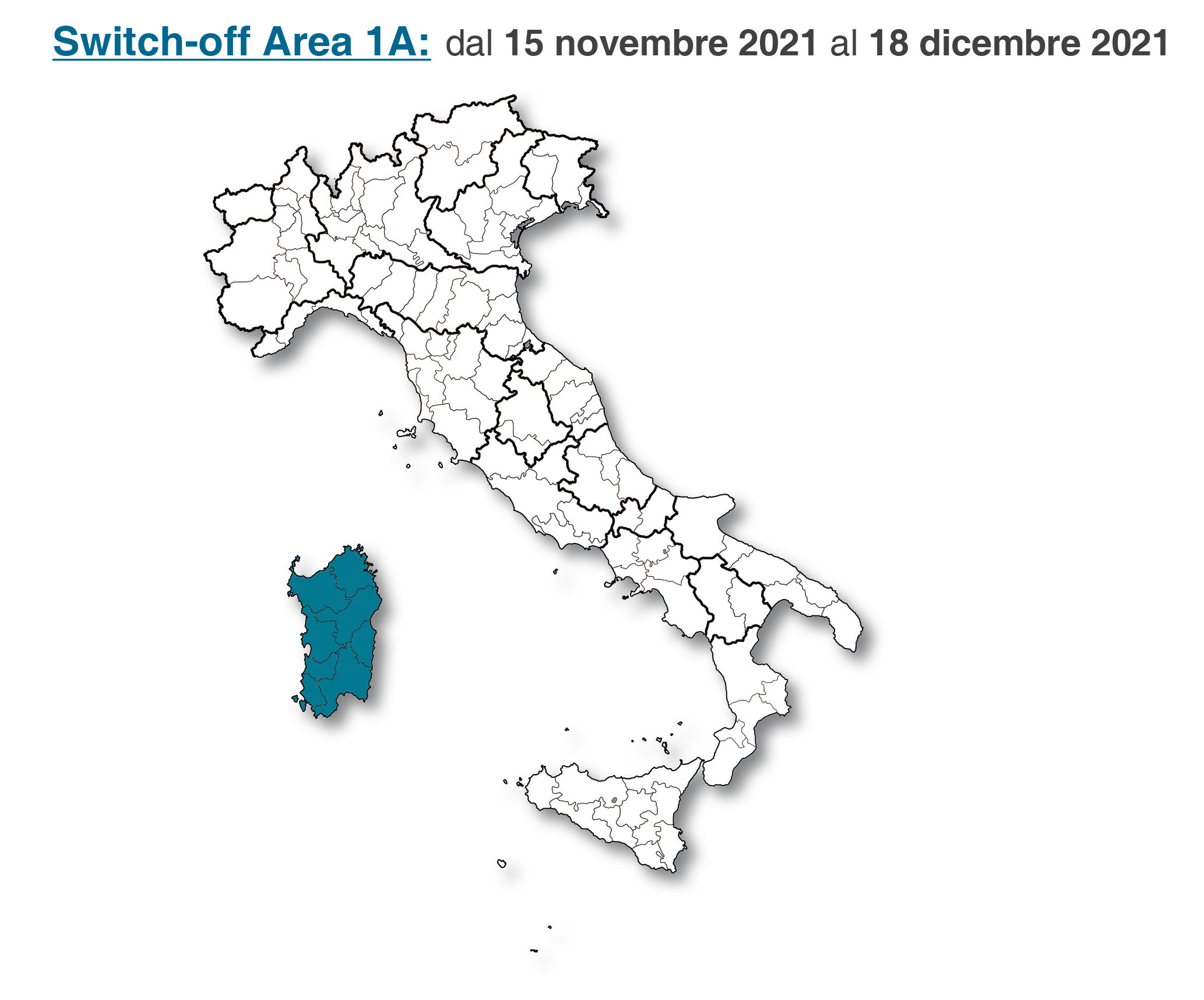 Switch-off Area1A: dal 15 novembre 2021 al 18 dicembre 2021