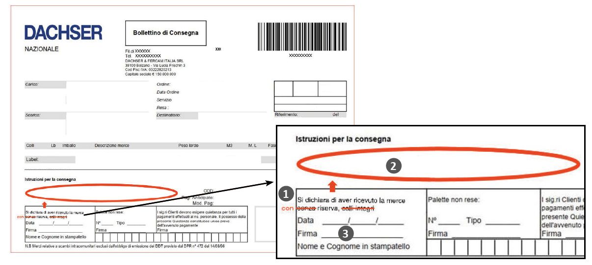 Prova di consegna Fercam