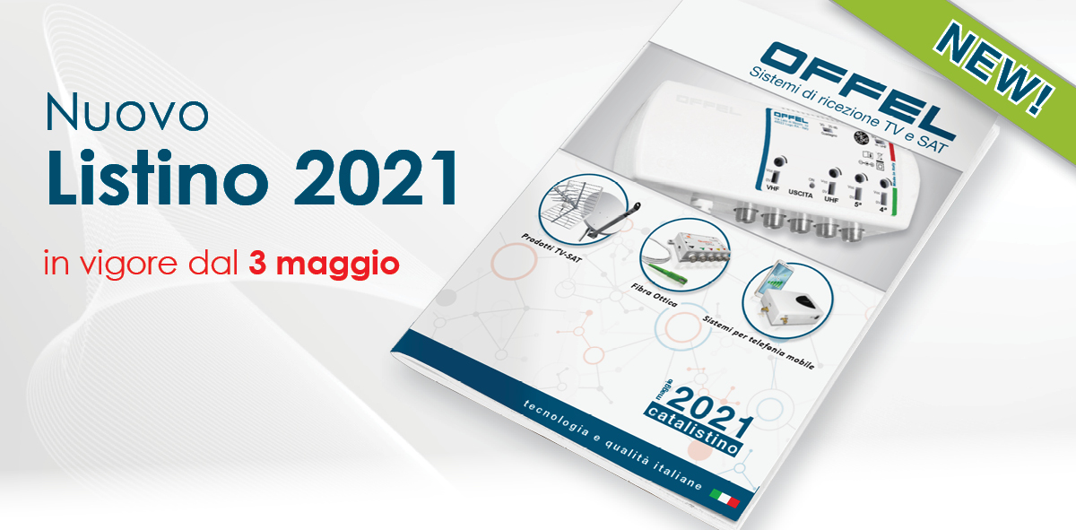 Nuovo Catalistino 2021, in vigore dal 3 maggio 2021.