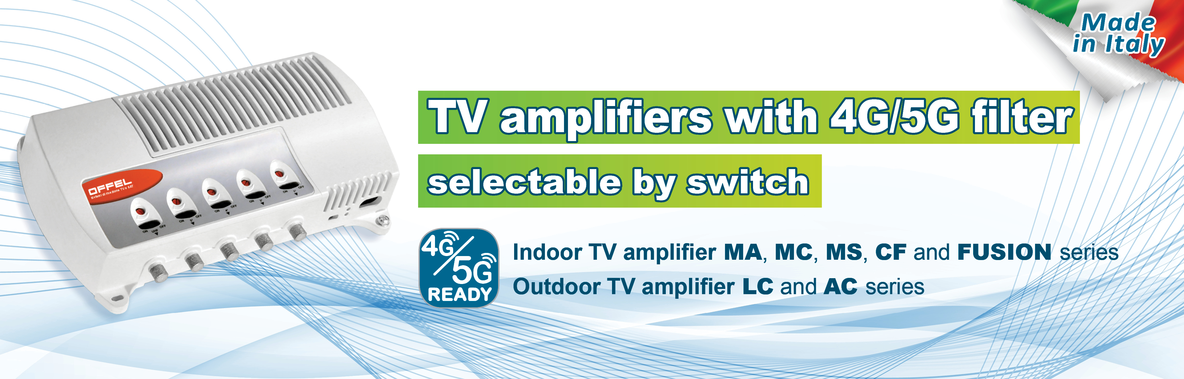 TV amplifiers with 4G/5G filter selectable by switch